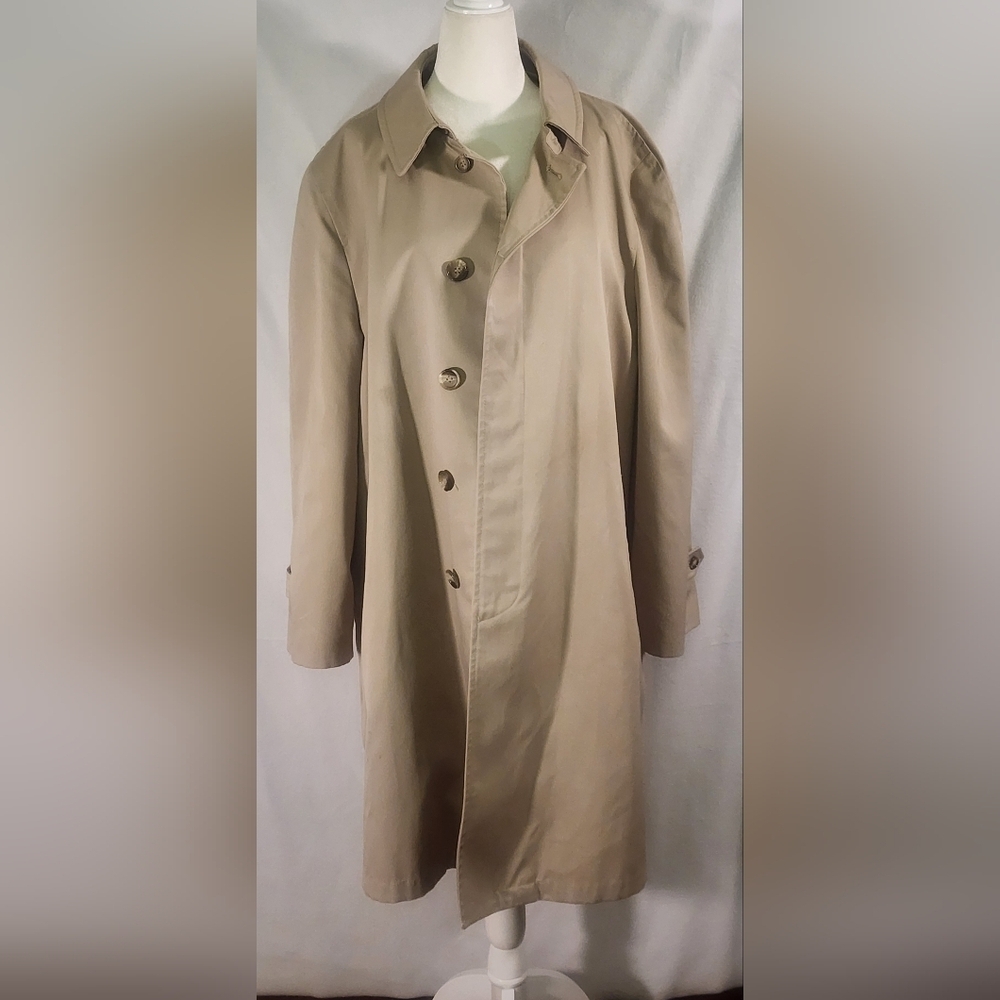 Stormport Vintage Tan Trench Coat Jacket With Soft Interior Liner Size 4… - Picture 4 of 16